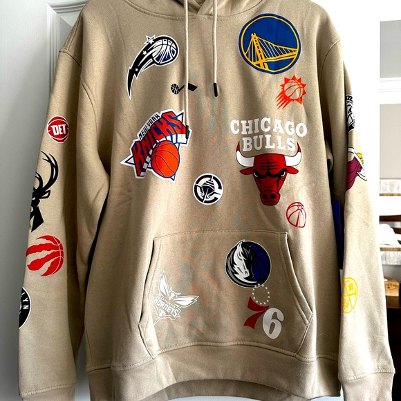 NBA Other - NBA Beige Hoodie with ALL Team logos - Men’s Large